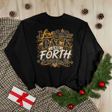 Load image into Gallery viewer, Back & Forth Bling Sweatshirt – “I Love Both Places” Statement Unisex EcoSmart® Crewneck Sweatshirt