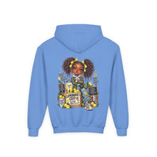Load image into Gallery viewer, Young Boss Energy Lemonade CEO | Girls Inspirational Graphic Youth Heavy Blend Hooded Sweatshirt