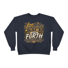 Load image into Gallery viewer, Back & Forth Bling Sweatshirt – “I Love Both Places” Statement Unisex EcoSmart® Crewneck Sweatshirt