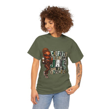 Load image into Gallery viewer, Caffeine Because Jail Is Expensive Funny Coffee Lover Ransom Note Graphic Unisex Heavy Cotton Tee