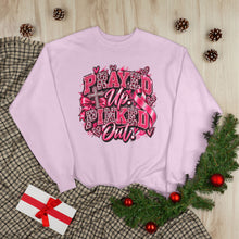 Load image into Gallery viewer, Prayed Up Pinked Out Breast Cancer Awareness Unisex EcoSmart® Crewneck Sweatshirt