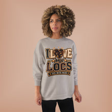 Load image into Gallery viewer, I Love My Locs Varsity Crewneck Unisex EcoSmart® Crewneck Sweatshirt