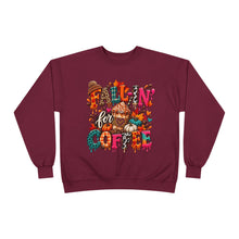 Load image into Gallery viewer, Fall-In’ for Coffee Unisex EcoSmart® Crewneck Sweatshirt