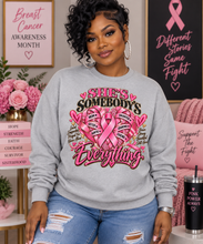 Load image into Gallery viewer, She’s Somebody’s Everything Breast Cancer Awareness | Pink Ribbon Family Support Unisex EcoSmart® Crewneck Sweatshirt
