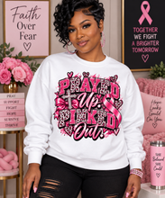 Load image into Gallery viewer, Prayed Up Pinked Out Breast Cancer Awareness Unisex EcoSmart® Crewneck Sweatshirt