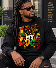 Load image into Gallery viewer, I Love My Locs Unisex EcoSmartĀ® Crewneck Sweatshirt