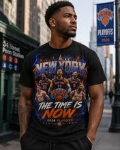 Load image into Gallery viewer, New York The Time Is Now 2026 Playoffs T-Shirt | Basketball Fan Tee | Orange & Blue Playoff Unisex Heavy Cotton Tee