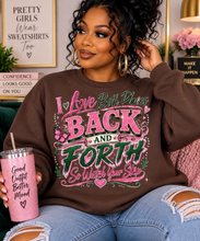 Load image into Gallery viewer, I Love Both Places Back and Forth Sweatshirt – Pink & Green Graphic Unisex EcoSmart® Crewneck Sweatshirt