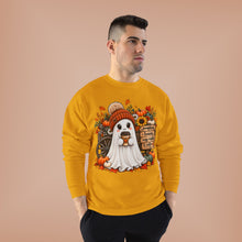 Load image into Gallery viewer, Pumpkins, Leaves, Cozy Nights &amp; Coffee Fall Unisex EcoSmart® Crewneck Sweatshirt
