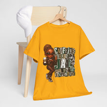 Load image into Gallery viewer, Caffeine Because Jail Is Expensive  Funny Coffee Lover Ransom Note Graphic Unisex Heavy Cotton Tee
