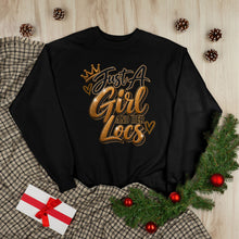 Load image into Gallery viewer, Just A Girl and Her Locs Unisex EcoSmart® Crewneck Sweatshirt
