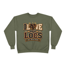 Load image into Gallery viewer, I Love My Locs Varsity Crewneck Unisex EcoSmart® Crewneck Sweatshirt
