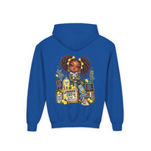 Load image into Gallery viewer, Young Boss Energy Lemonade CEO | Girls Inspirational Graphic Youth Heavy Blend Hooded Sweatshirt
