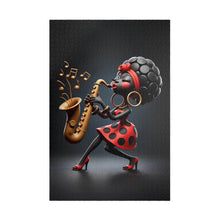Load image into Gallery viewer, Sassy Sax – Red Polka Dot Music Art Puzzle (110, 252, 520, 1014-piece)
