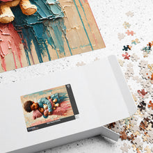 Load image into Gallery viewer, Wrapped in Love – Heartwarming Children &amp; Teddy Bear Jigsaw Puzzle | Textured Childhood Art (110, 252, 520, 1014-piece)
