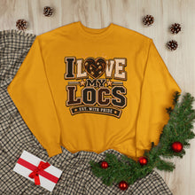 Load image into Gallery viewer, I Love My Locs Varsity Crewneck Unisex EcoSmart® Crewneck Sweatshirt
