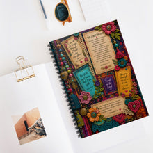 Load image into Gallery viewer, Faith &amp; Fabric - The Lords Prayer- Luxe Junk Journal Spiral Notebook - Ruled Line
