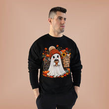 Load image into Gallery viewer, Pumpkins, Leaves, Cozy Nights &amp; Coffee Fall Unisex EcoSmart® Crewneck Sweatshirt

