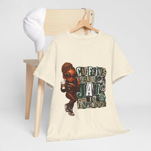 Load image into Gallery viewer, Caffeine Because Jail Is Expensive  Funny Coffee Lover Ransom Note Graphic Unisex Heavy Cotton Tee
