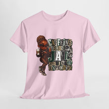 Load image into Gallery viewer, Caffeine Because Jail Is Expensive  Funny Coffee Lover Ransom Note Graphic Unisex Heavy Cotton Tee

