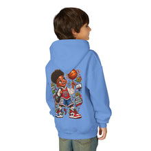 Load image into Gallery viewer, Small Dude Big Plans Boys Basketball Hoodie | Motivational Kids Graphic Youth Heavy Blend Hooded Sweatshirt
