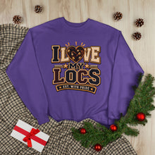 Load image into Gallery viewer, I Love My Locs Varsity Crewneck Unisex EcoSmart® Crewneck Sweatshirt
