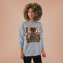 Load image into Gallery viewer, I Love My Locs Varsity Crewneck Unisex EcoSmart® Crewneck Sweatshirt
