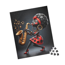 Load image into Gallery viewer, Sassy Sax – Red Polka Dot Music Art Puzzle (110, 252, 520, 1014-piece)
