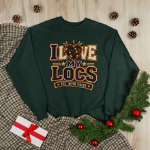 Load image into Gallery viewer, I Love My Locs Varsity Crewneck Unisex EcoSmart® Crewneck Sweatshirt
