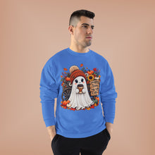 Load image into Gallery viewer, Pumpkins, Leaves, Cozy Nights &amp; Coffee Fall Unisex EcoSmart® Crewneck Sweatshirt

