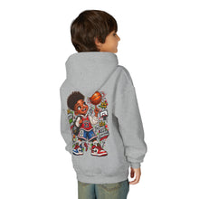 Load image into Gallery viewer, Small Dude Big Plans Boys Basketball Hoodie | Motivational Kids Graphic Youth Heavy Blend Hooded Sweatshirt

