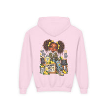 Load image into Gallery viewer, Young Boss Energy Lemonade CEO | Girls Inspirational Graphic Youth Heavy Blend Hooded Sweatshirt
