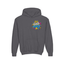 Load image into Gallery viewer, Good Vibes Youth Heavy Blend Hooded Sweatshirt
