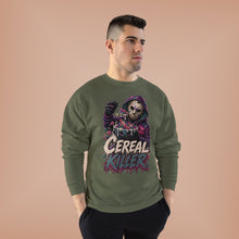 Load image into Gallery viewer, Cereal Killer Halloween Sweatshirt | Masked Horror Graphic Unisex EcoSmart® Crewneck Sweatshirt
