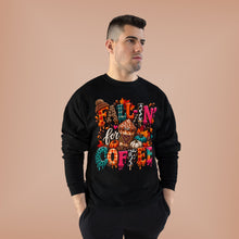 Load image into Gallery viewer, Fall-In’ for Coffee Unisex EcoSmart® Crewneck Sweatshirt

