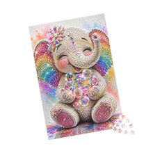 Load image into Gallery viewer, Sparkle &amp; Bubbles – Rainbow Bling Baby Elephant Puzzle (110, 252, 520, 1014-piece)

