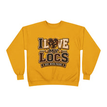 Load image into Gallery viewer, I Love My Locs Varsity Crewneck Unisex EcoSmart® Crewneck Sweatshirt
