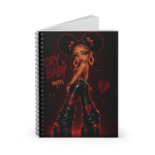 Load image into Gallery viewer, Black Cherry Cry Baby Notes Spiral Notebook - Ruled Line
