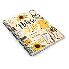 Load image into Gallery viewer, Sunflower Glow Nurse Life Spiral Notebook - Ruled Line
