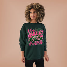 Load image into Gallery viewer, I Love Both Places Back and Forth Sweatshirt – Pink &amp; Green Graphic Unisex EcoSmart® Crewneck Sweatshirt
