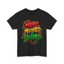 Load image into Gallery viewer, Highly Melanated &amp; Liberated Graffiti Streetwear T-Shirt | Juneteenth Pride Unisex Heavy Cotton Tee
