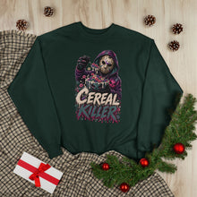 Load image into Gallery viewer, Cereal Killer Halloween Sweatshirt | Masked Horror Graphic Unisex EcoSmart® Crewneck Sweatshirt
