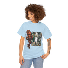 Load image into Gallery viewer, Caffeine Because Jail Is Expensive  Funny Coffee Lover Ransom Note Graphic Unisex Heavy Cotton Tee
