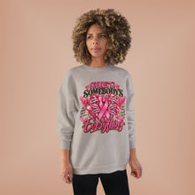 Load image into Gallery viewer, She’s Somebody’s Everything Breast Cancer Awareness | Pink Ribbon Family Support Unisex EcoSmart® Crewneck Sweatshirt
