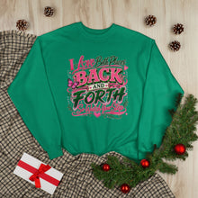 Load image into Gallery viewer, I Love Both Places Back and Forth Sweatshirt – Pink &amp; Green Graphic Unisex EcoSmart® Crewneck Sweatshirt
