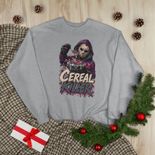 Load image into Gallery viewer, Cereal Killer Halloween Sweatshirt | Masked Horror Graphic Unisex EcoSmart® Crewneck Sweatshirt
