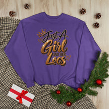 Load image into Gallery viewer, Just A Girl and Her Locs Unisex EcoSmart® Crewneck Sweatshirt
