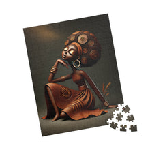Load image into Gallery viewer, Bronze Reverie – Afrocentric Sculptural Art &amp; Golden Elegance Puzzle (110, 252, 520, 1014-piece)

