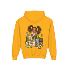 Load image into Gallery viewer, Young Boss Energy Lemonade CEO | Girls Inspirational Graphic Youth Heavy Blend Hooded Sweatshirt
