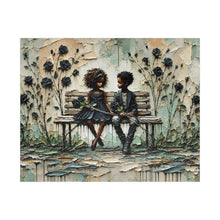 Load image into Gallery viewer, Whispers Between Us – Children &amp; Black Roses | Emotional Textured Art Puzzle (110, 252, 520, 1014-piece)
